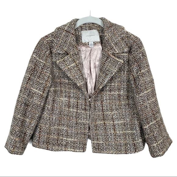 Allegory Brown Tweed Cropped Blazer 6 - Picture 1 of 10
